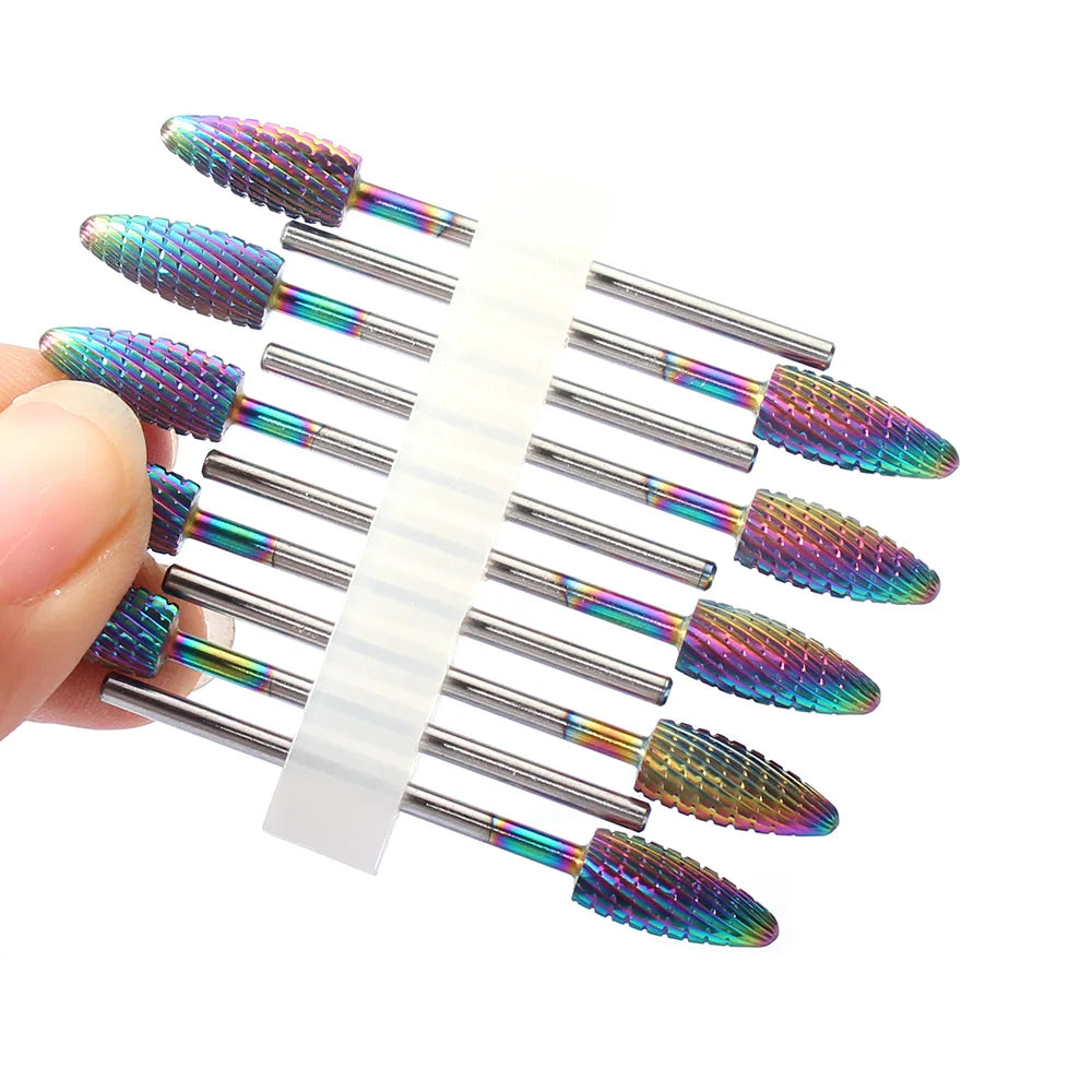 10pc Carbide Manicure Drills Nail Drill Bits Set Milling Cutters Kits Gel Polish Remover Files Electric Burr Tools Accesstries