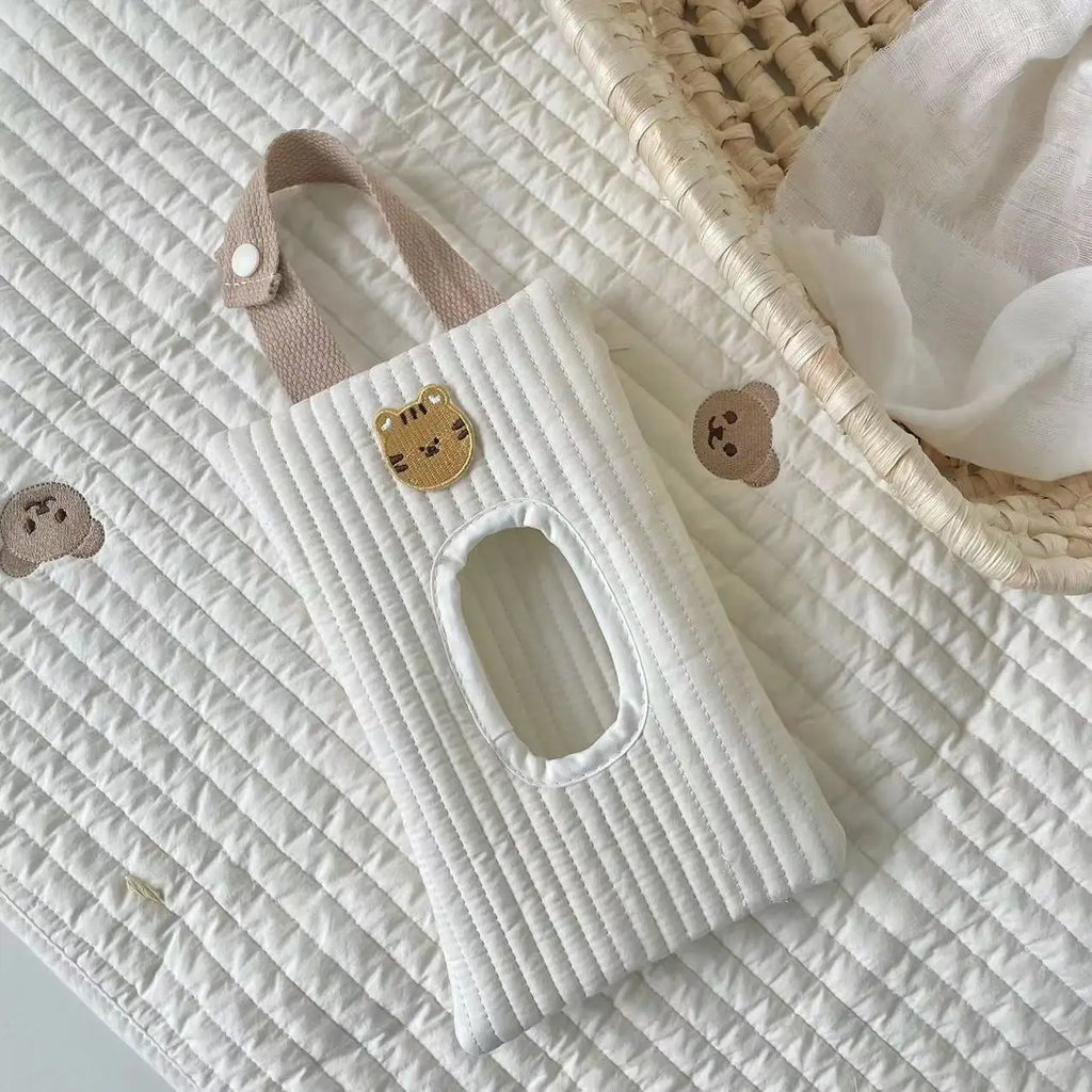 Baby Stroller Accessories Wet Wipes Case Extraction Flip Tissue Box Quilt Solid Towel Cover Newborn Hanging Bag for Cart
