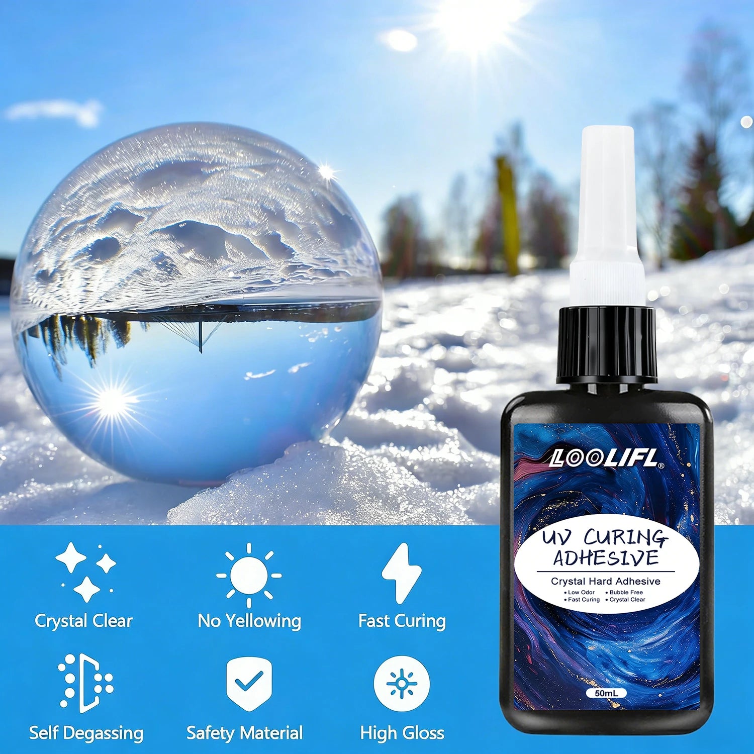 UV Resin Kit with Light, 50g UV Glue Curing in Seconds -  for Jewelry UV Glue Adhesive, Plastic Welding & Glass/Acrylic Repair