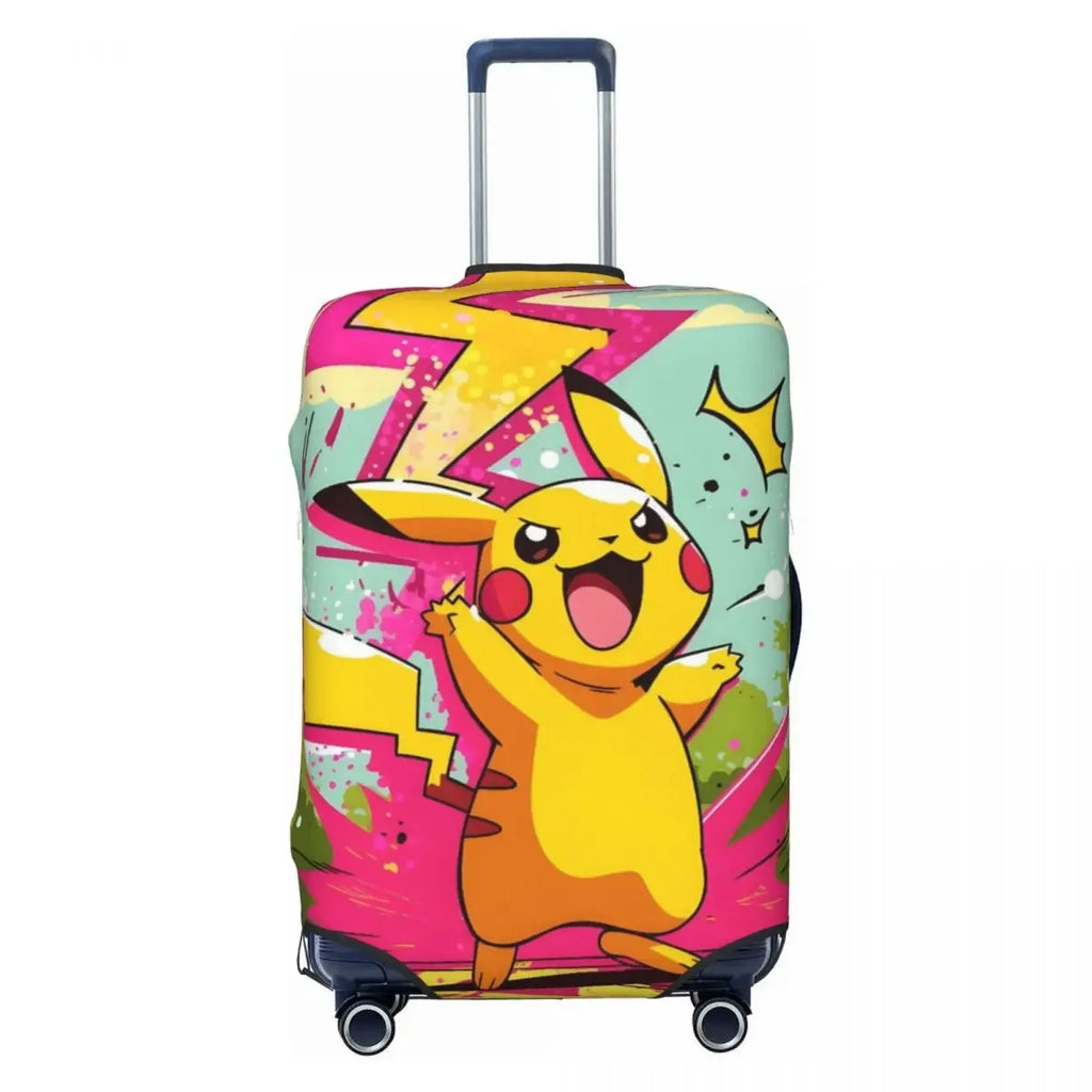 Travel Suitcase Cover P-Pikachizer Elastic Material Fits 18-32 Inch Luggage Durable Anti-Scratch Dustproof Washable Protector