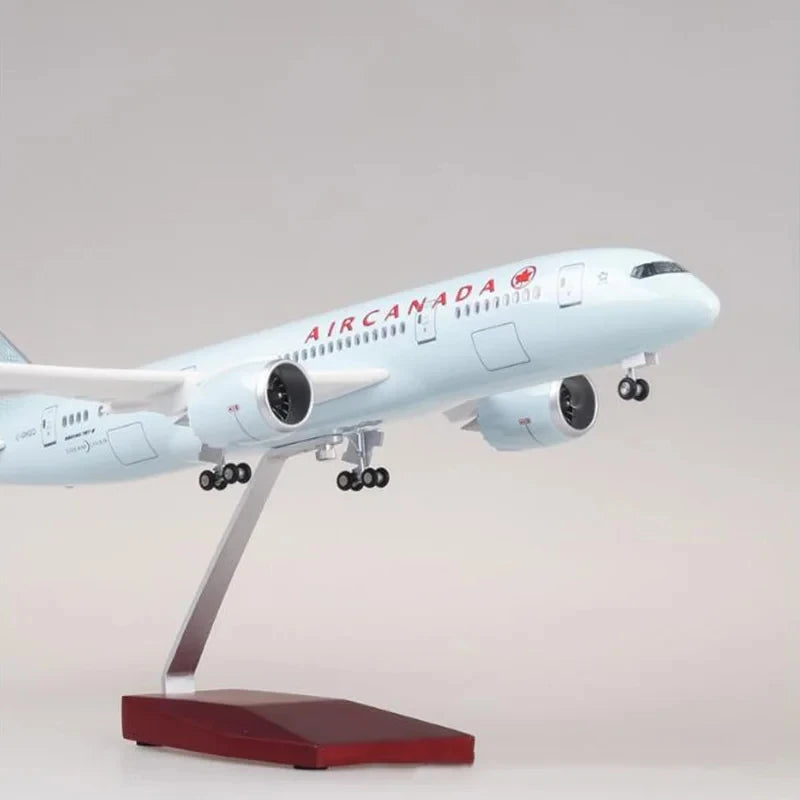 Toy Airplane Model B787 Canada Airline Aircraft 1/130 Scale 43cm Diecast Resin Model Kit With Lights Landing Gear Static Display