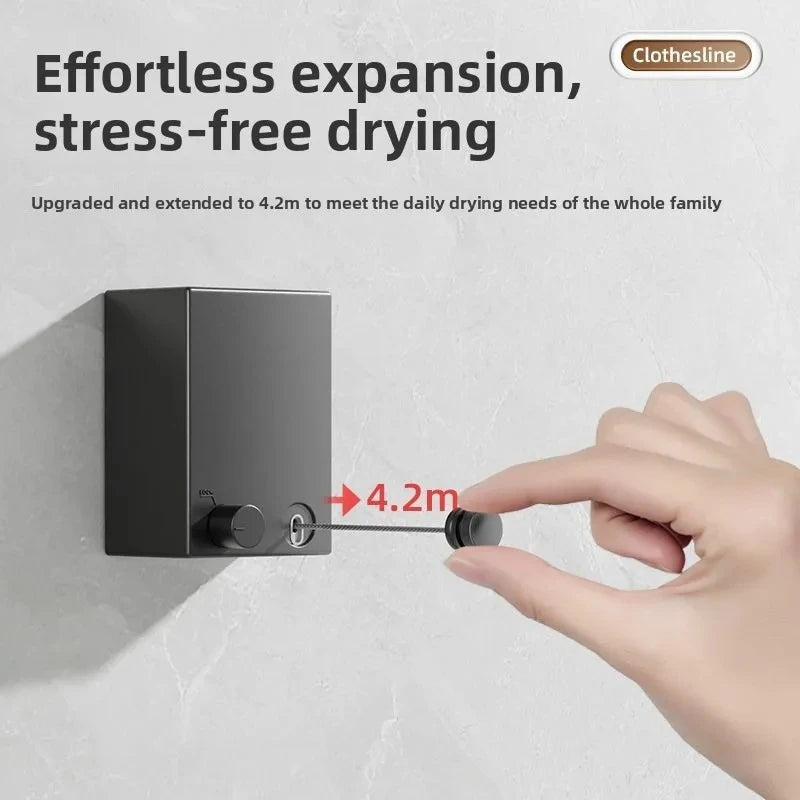 Retractable Clothesline Stainless Seel Pull-Out Clothes-Drying Machine Rope Space-Saving Clothes Drying Rack For Household