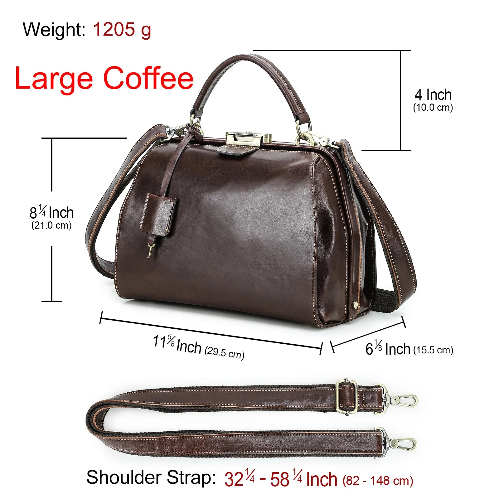CONTACT'S Genuine Leather Doctor Bags for Women Luxury Designer Sling Shoulder Bags Tote Handbags Metal Frame Female Handle Bags