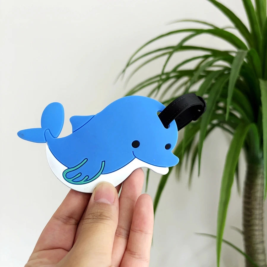 1/2pcs Dolphin Ocean style luggage tag, hang tag, travel bag accessories, personal belongings anti loss, name identification, ID
