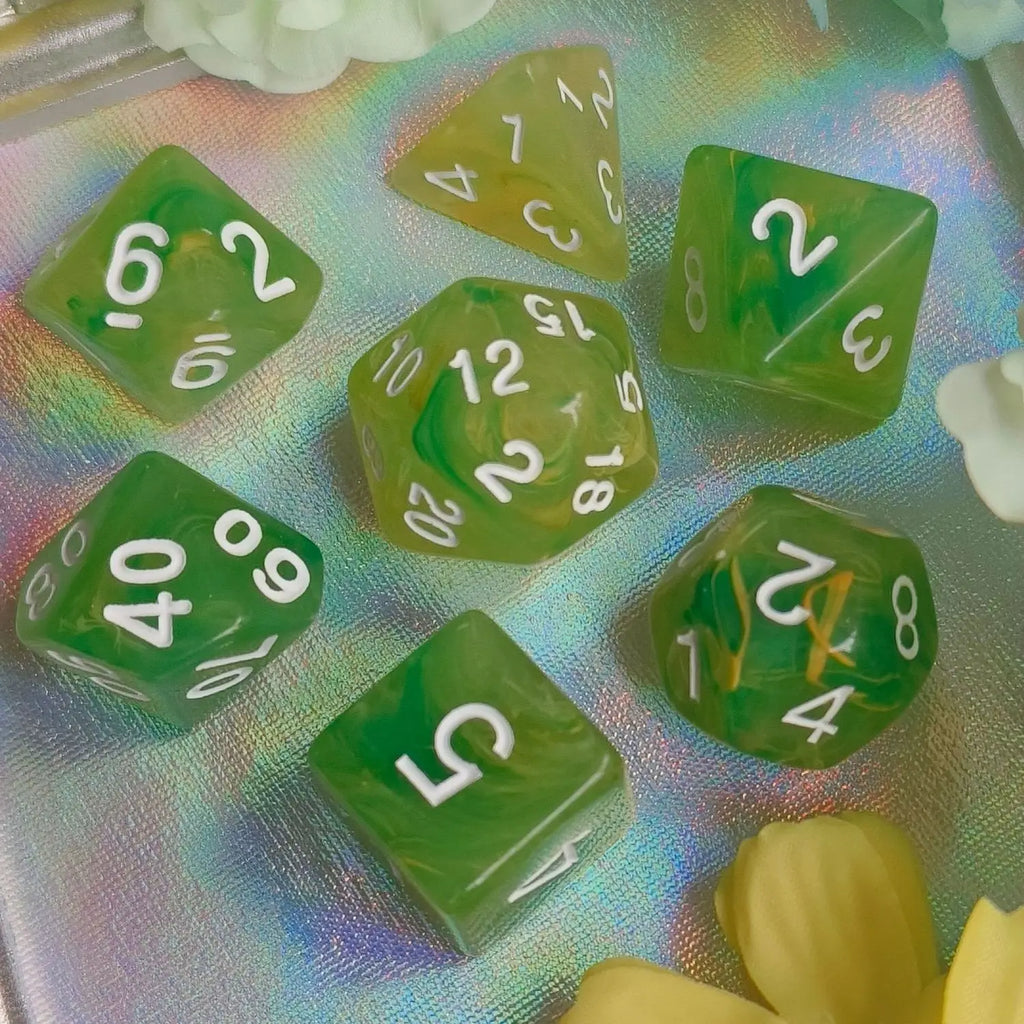 7 Pcs/set Gradient Color  Multi-sided Dice Digital Dice Set Game Accessories