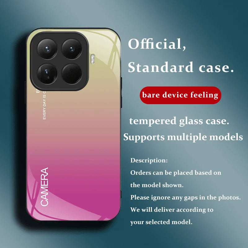 Hard Tempered Glass Case For Xiaomi 17T Pro Mi 17T 5G Protective Cover Gradien Color Pattern Back Shell Fundas