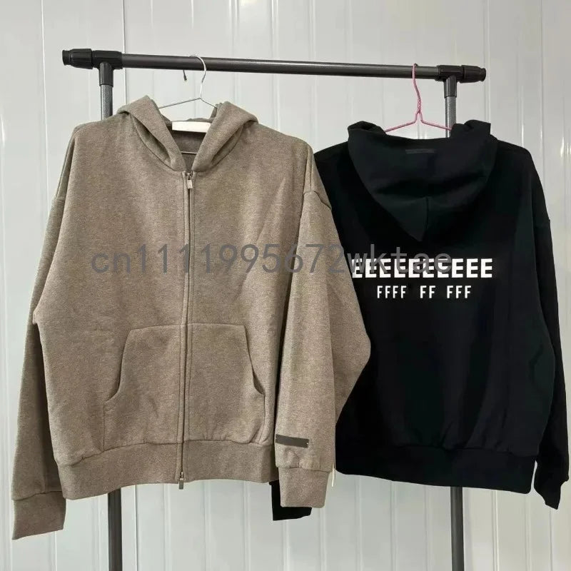 FW25 ALWAYS ON Zipper Hoodies Suit Luxury Design Back Silicone Letter Hoodie Jogging Set Cotton Couple Zipper Hoodie Tracksuit