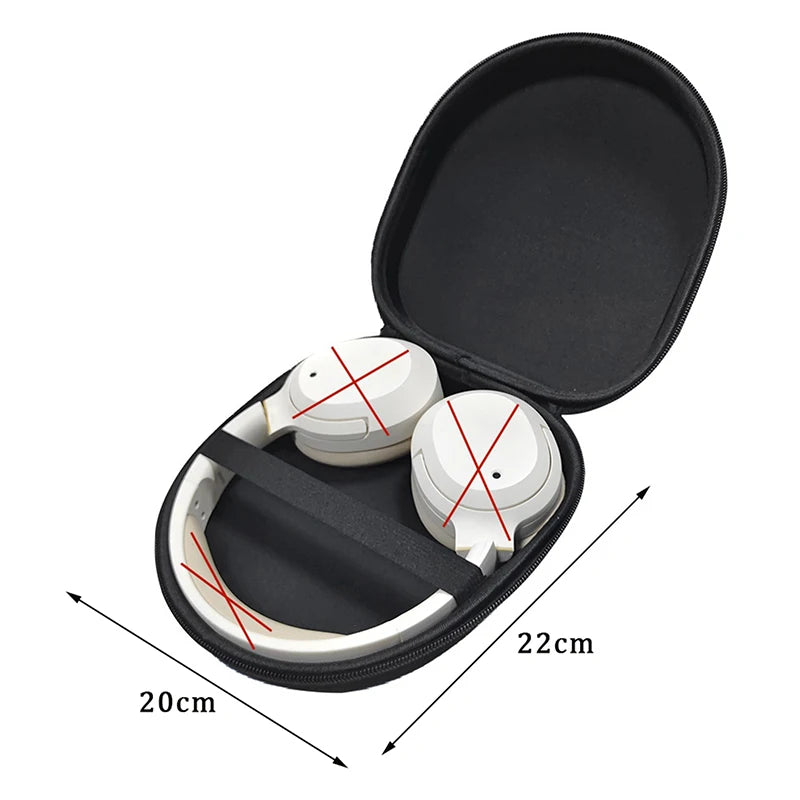 【C】1PC Hard EVA Storage Earphone Carrying Pouch Headphone Case For WH-CH720N WH-1000XM4 MDR-ZX100 Headset Travel Bag