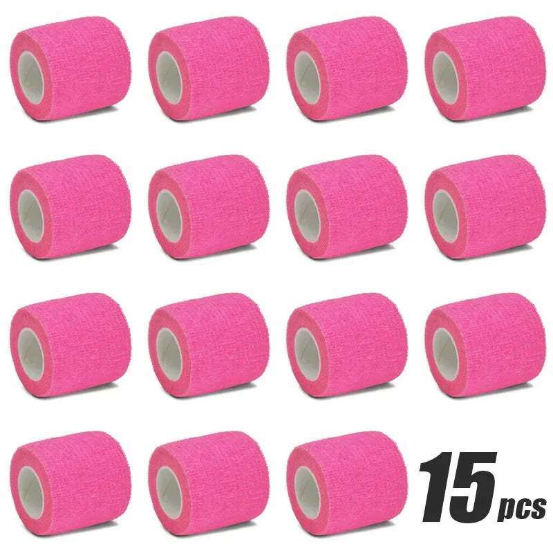 1-15pcs 2.5/5/7.5/10cm*4.8m Gauze Bandage Self-adhesive Breathable Elastic Bandages Sports Fixing Finger Wrist Leg Baby Care