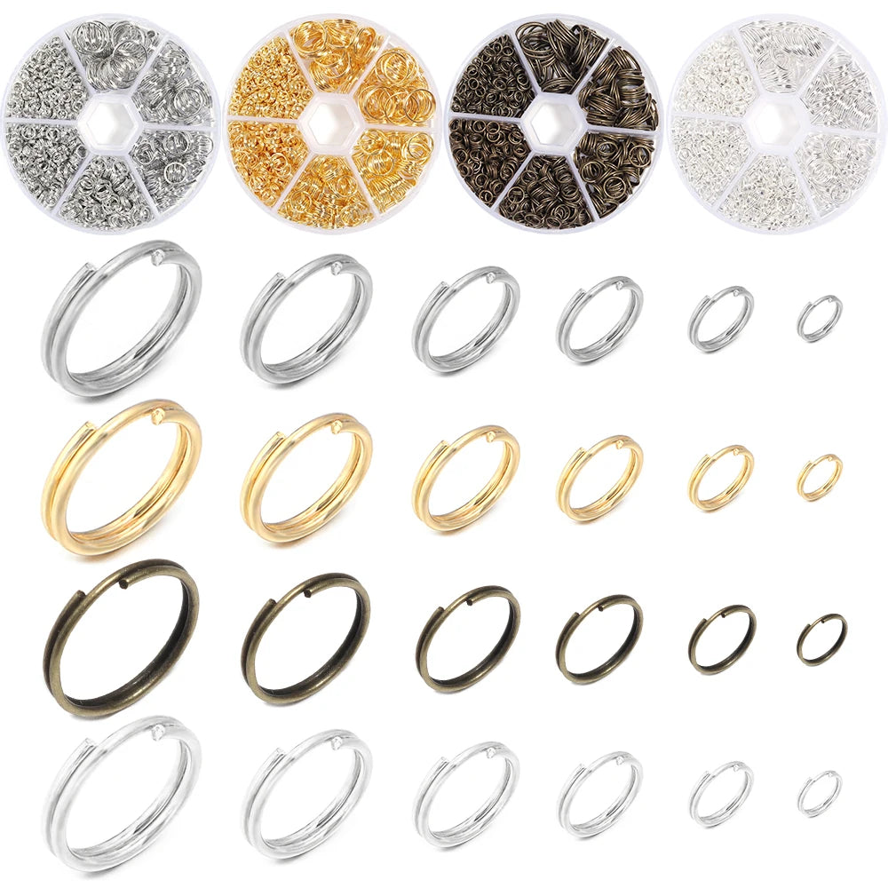 1Box Metal Jump Rings Gold Silver Color Double Loops Split Rings Connectors For Jewelry Making DIY Necklace Bracelet Accessories