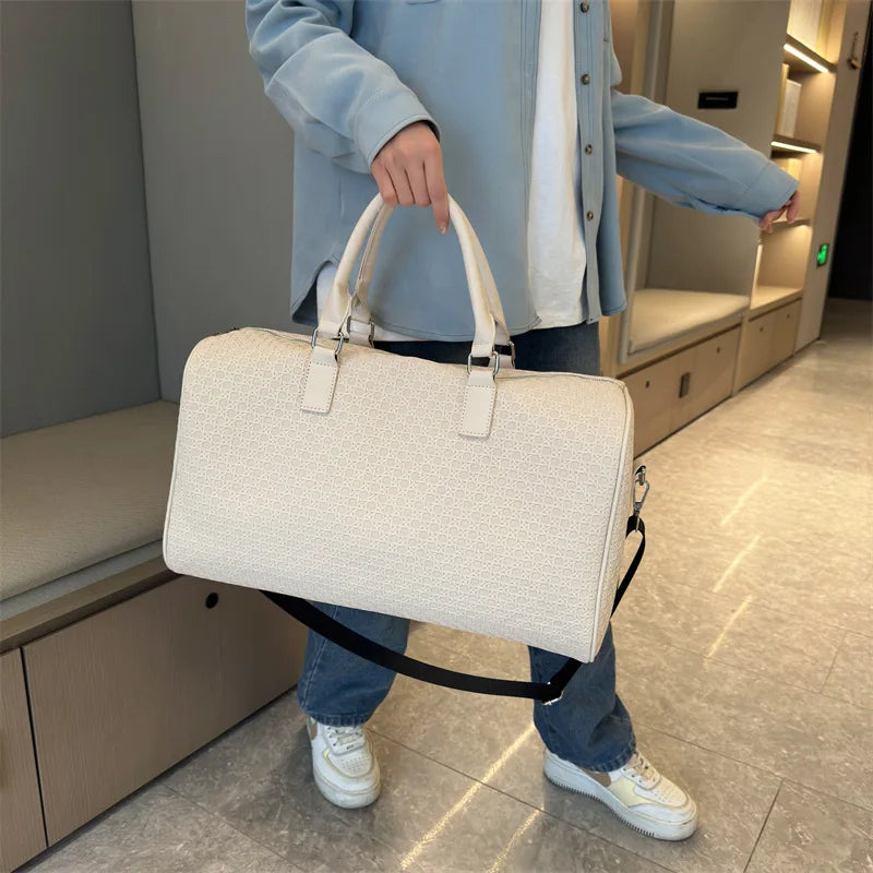 Large Capacity Travel Bag Simple Pure Color Handheld Fitness Swimming Leisure Outdoor Bag Breathable Durable Polyester