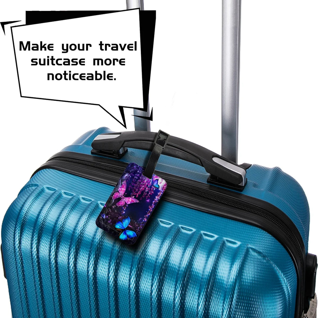 Women love Butterfly Luggage Label Travel Luggage Tag Girls Suitcase ID Address Holder Baggage Boarding Portable Suitcase Ticket
