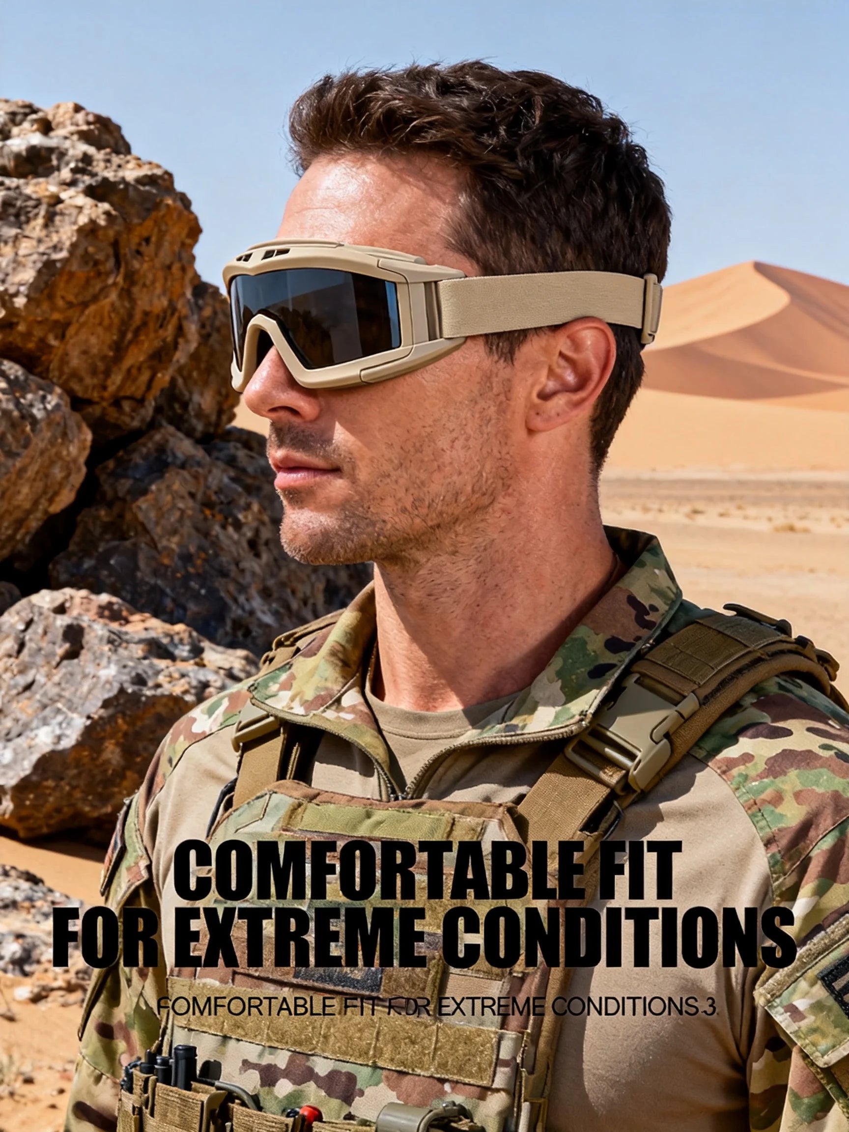 JSJM New Tactical Goggles Airsoft Windproof Dustproof Shooting Motocross Motorcycle Mountaineering Glasses CS Safe Protection
