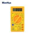 ManHua DT830B Mini Digital Multimeter with LCD Overload Protection Voltage Amperage Test Probe DC AC Yellow