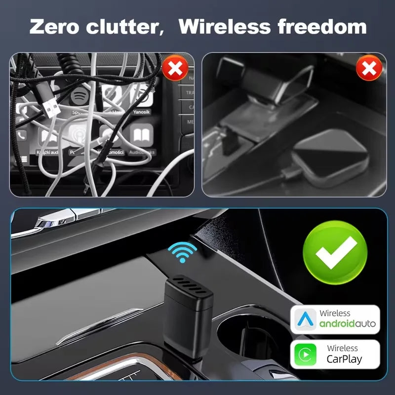 Mini Wireless CarPlay Adapter Android Auto Wireless Dongle Wifi 5.8G Auto Connect Box For iphone Android Phone for VW Audi Volvo