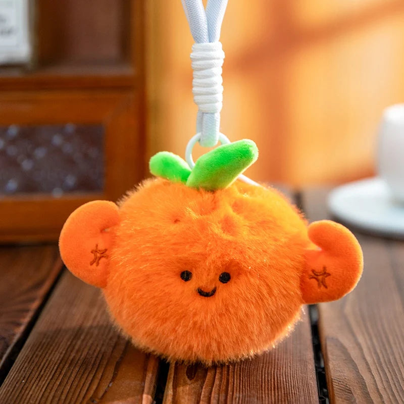 2026 New 12cm Cute Fruit Plush Keychain Avocado Banana Lemon Orange Kiwi Stuffed Doll Bag Pendant Car Hanging Charm Gift