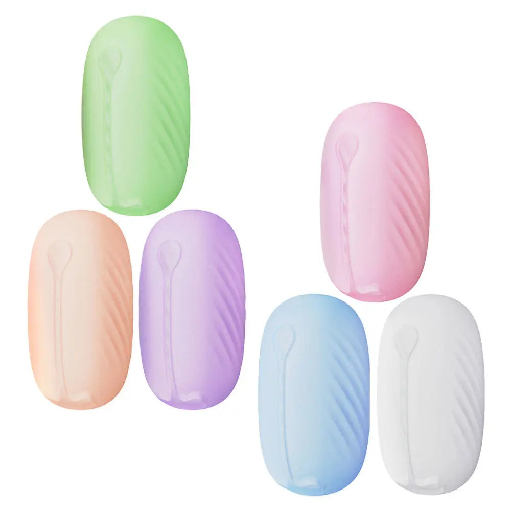 6Pcs Silicone Toothbrush Protective Caps Travel Kit with Compact Storage Box for Hotel Airplane Camping Hygienic Brush Head
