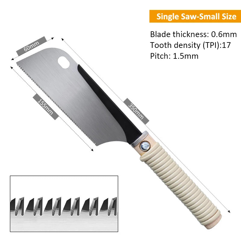 Japanese Style Pull Saw Single/Double Sided Tooth Wood Handle Saw SK5 Steel Flexible Hand Saw Garden Hand Tool for Woodworking