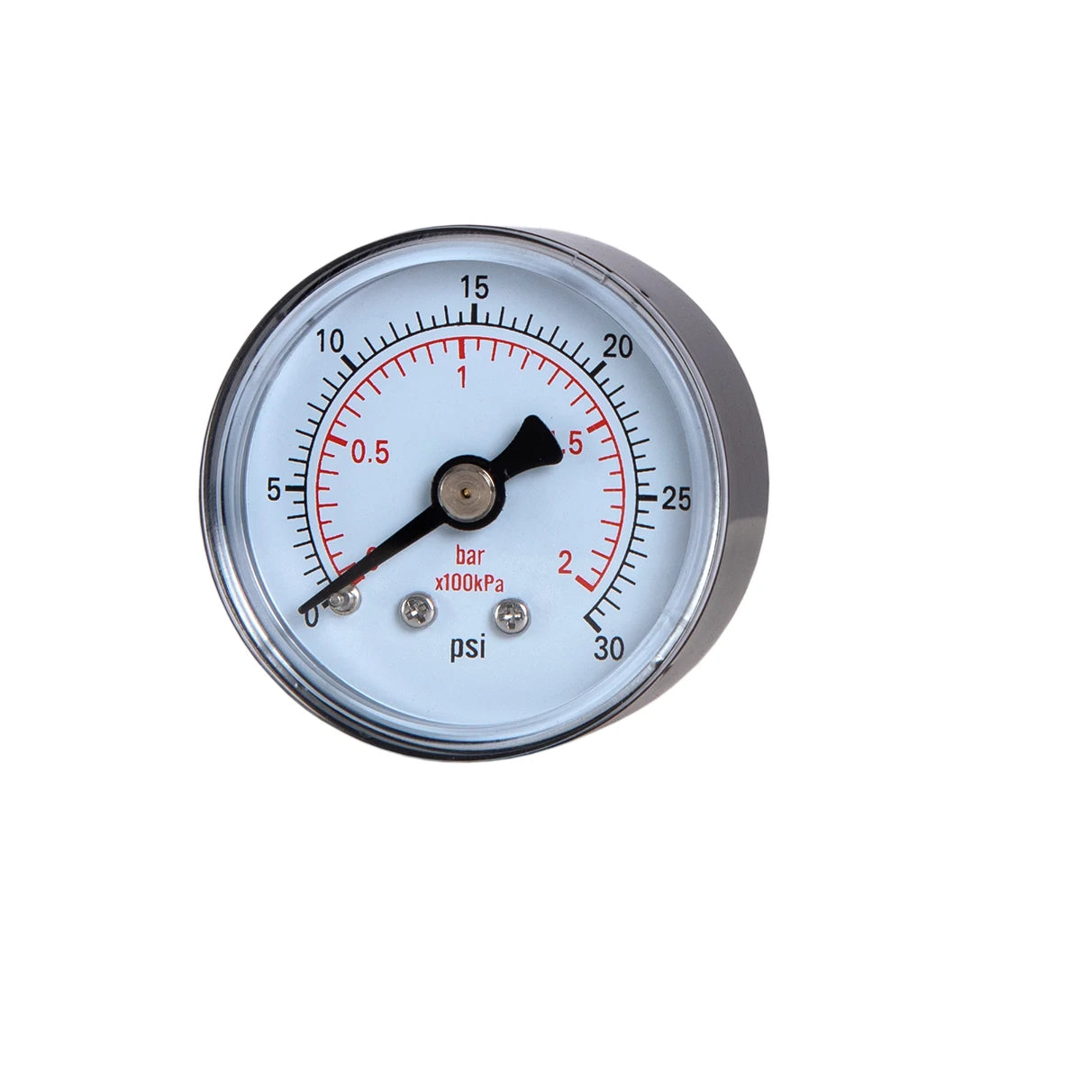 JIVTO Dry Pressure Gauge, 1-1/2" Dia,30, 60 Psi & Bar, 1/8" BSPT Back Mount, PC Window