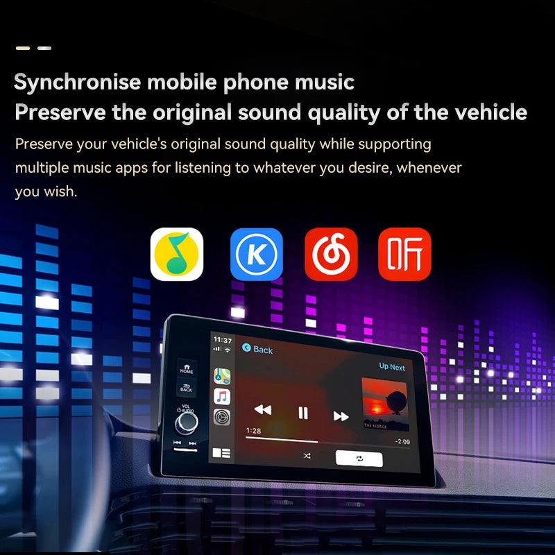 Latest popular 4-in-1 mini wireless CarPlay adapter, supports screen mirroring and video, supports Apple CarPlay and Android Auto, Bluetooth 5.0 technology, wired to wireless conversion, plug and play, compatible with USB and