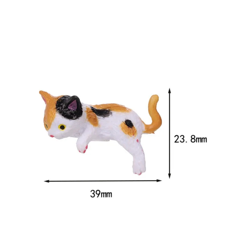 4-10 Pcs Cute Kitten Decoration Creative Sleeping Cat Doll Home Ornaments Toys Cat Car Micro Landscape Decoration Adorable Gifts