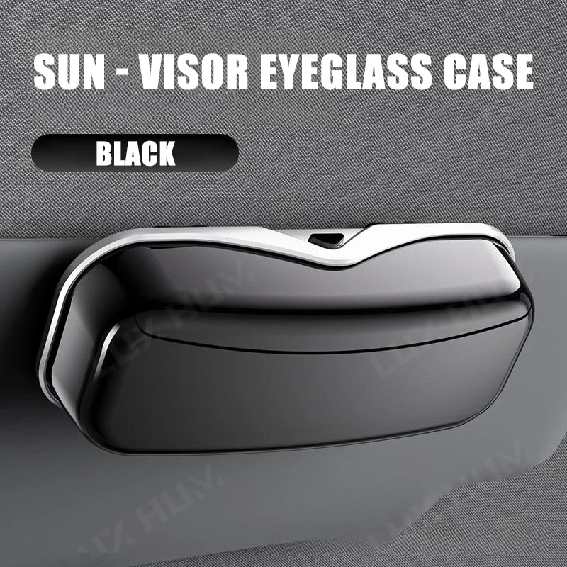 Car Sun Visor Glasses Case Anti-Scratch Auto Sunglasses Holder Eyeglasses Storage Hard Box Universal for Sedan Suv Mpv Truck