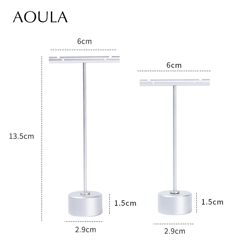 Luxury Dangle Earrings Display Metal Rack T Bar Stand Ring Jewelry Hanger Organizer Ear Studs Storage Holder Shelf Store Selling