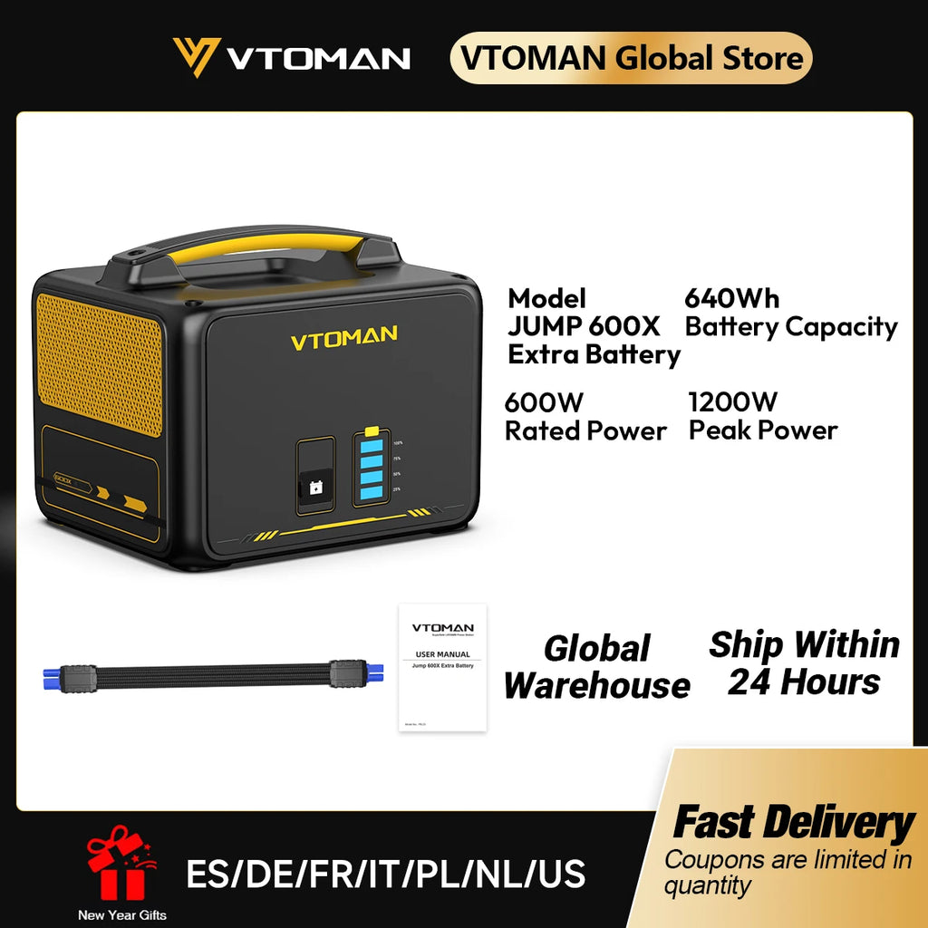 VTOMAN JUMP600X Extra Battery 640Wh for VTOMAN JUMP600X & JUMP600 600W Backup LiFePO4 (LFP)