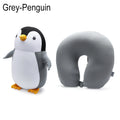 Cute Bedding Cervical Multifunctional Cartoon Protection Neck Fluffy Pillows U Shaped Travel Pillow Penguin Whale