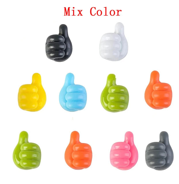 Multifunctional Silicone Thumb Hook Wire Organizer Hand Desk Dormitory Non-perforated Charging Line Fixed Receive Adhesive Hooks