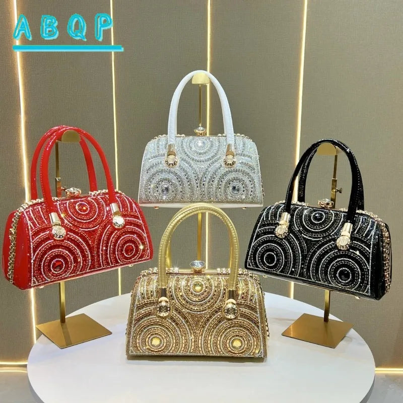 New Dinner Handbag Luxury Brand Diamond-encrusted Sparkling Dinner Party Handbag Fashion Trend Women's Shoulder Crossbody Bag