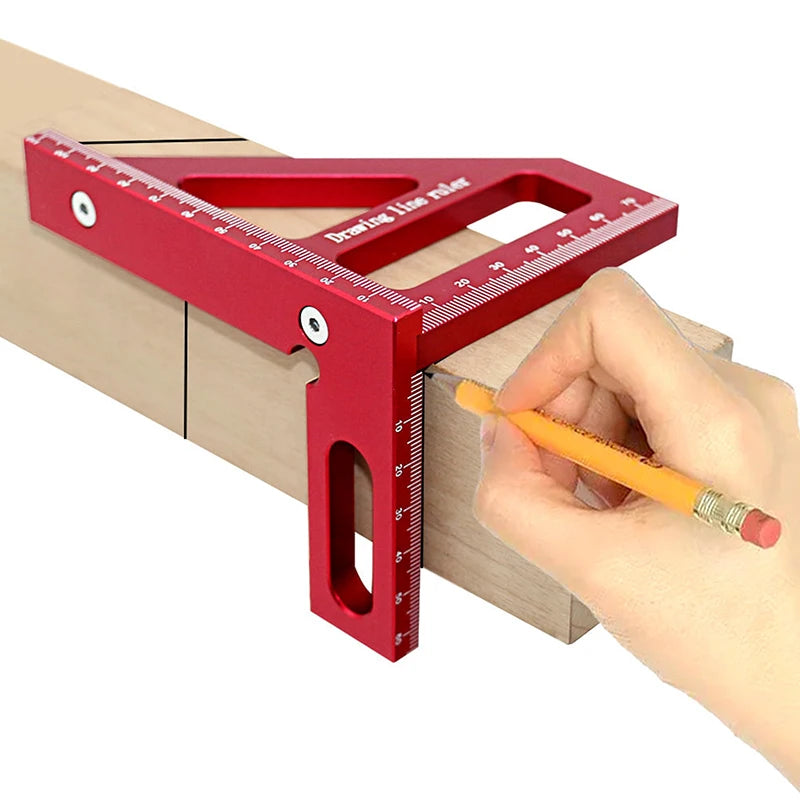 [ZY]Precision Aluminum Alloy Miter Triangle Ruler 45°/90° Woodworking Square Protractor 3D Multifunctional Measuring Toolsolss