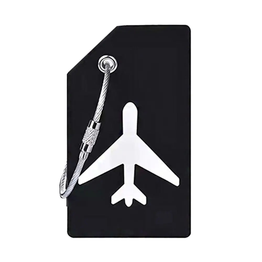Aluminium Travel Luggage Tags Reusable Suitcase Baggage Labels Holiday Suitcase Labels Travel Bag ID Plane Identifier With Ropes
