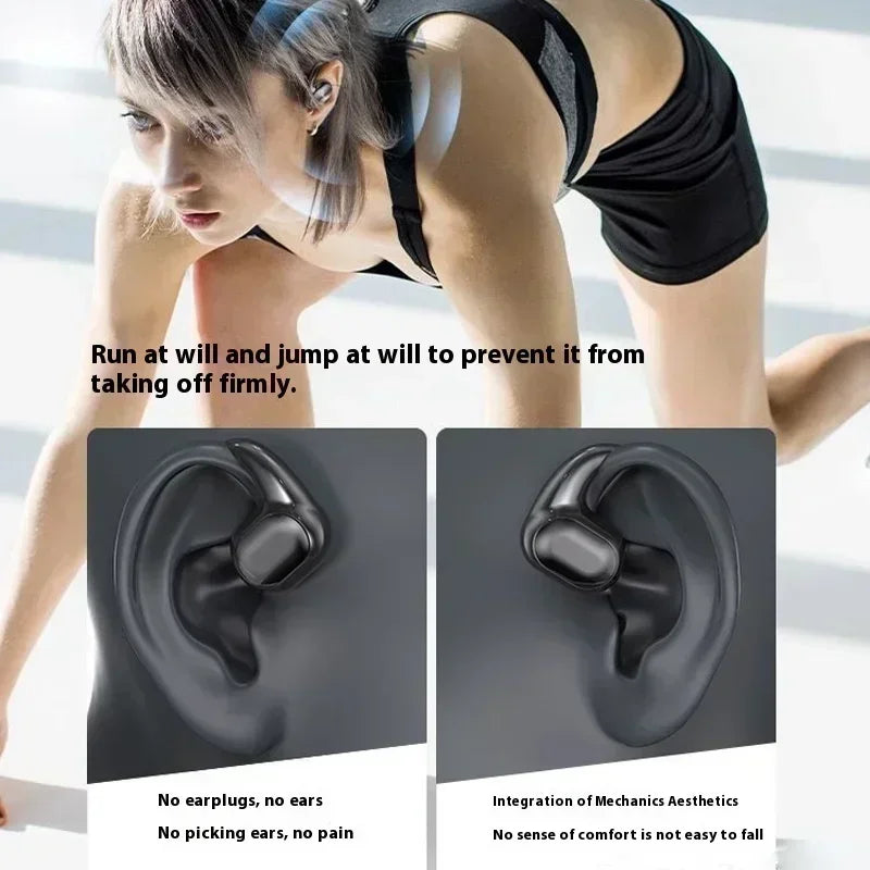 Lenovo New Wireless Bone Conduction Earphones Ear Hook Bluetooth 5.4 Headphones HiFi 9D Stereo Noise Earphones Outdoor Sports