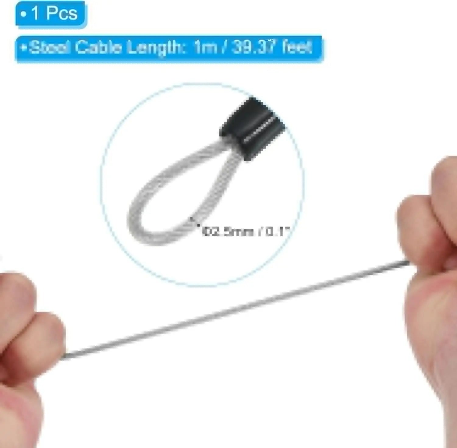 Security Steel Cable with 4 Digit Combination Lock 1 Set Travel Padlock 1m Coated Safety Wire Rope Double Loop for Luggage case