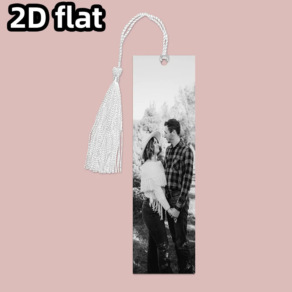 1PC Custom Photo Metal Bookmark, Add 1–4 Personal Images & Tassel, Unique Wedding or Anniversary Gift Idea for Loved Ones