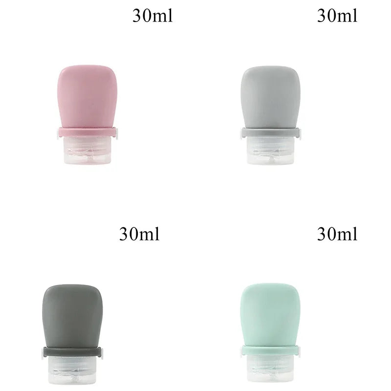 1/4pcs Portable Silicone Travel Bottle Cosmetic Storage Refillable Lotion Bottle Leakproof Shampoo Squeeze Tube Empty Bottle