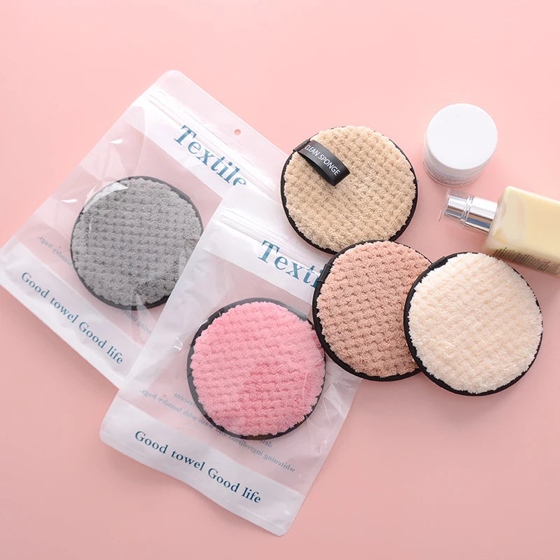 4PCS Makeup Remover Microfiber Cotton Pad Cosmetics Washable Makeup Towel Cleaning Sponge Skin Care Tool Washcloth
