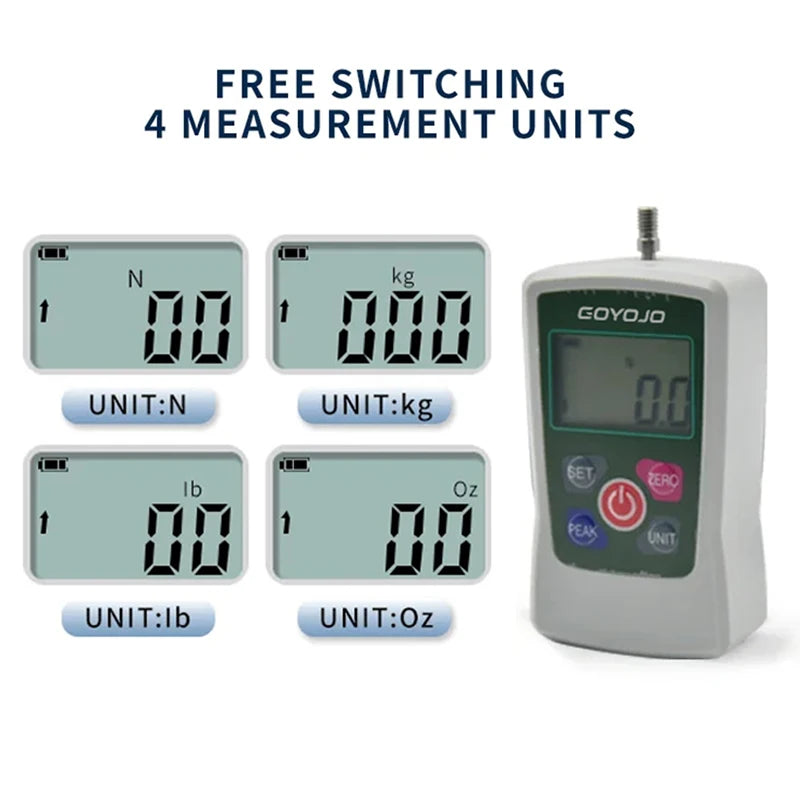 Digital Force Gauge High-Precision Push-Pull Meter for Tension & Compression Testing (N, kg, lb, oz) With Backlight 5N/300N/500N