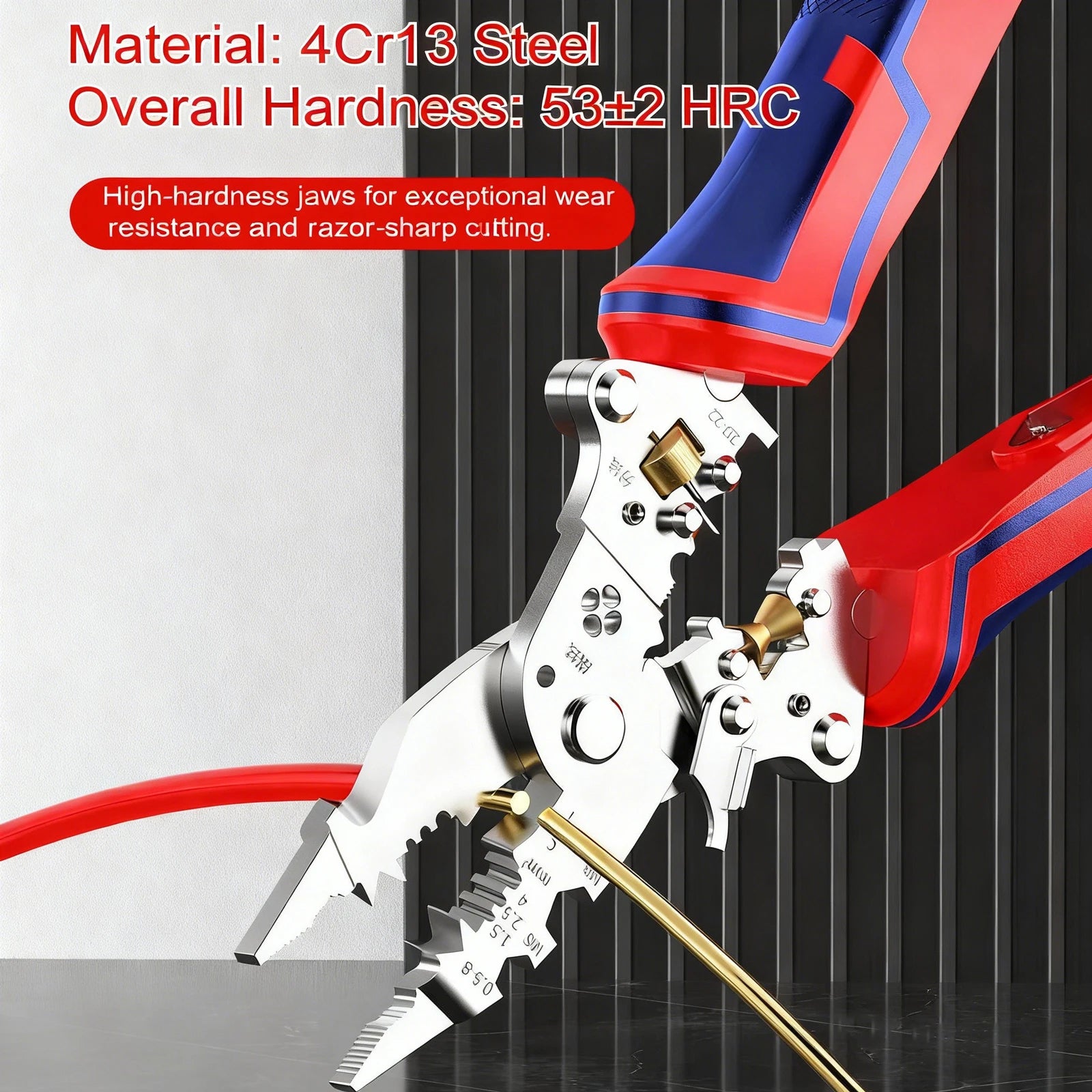 Foldable Wire Stripper with Electricity Measurement Function,Multitool, Electrician Pliers, Cable Cutting, Crimping Tool, 9 in 1