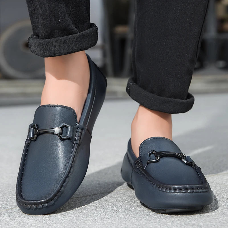 Genuine Leather Men Casual Shoes Luxury Brand Mens Loafers Moccasins Breathable Slip on Italian Driving Shoes Chaussure Homme