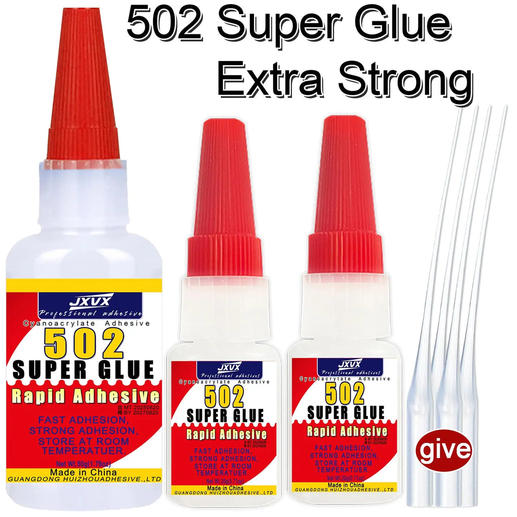 20/50g Large Capacity 502 Super Glue,Cyanoacrylate Adhesive, Instant Quick Drying Cyanoacrylate Adhesive, Leather, Rubber, Glass, Wood, Metal, Liquid Adhesive Tool Includes precision dispenser,1-10pcs.