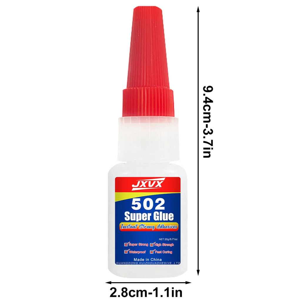 20g Professional 502 Super Adhesive Strong Fast Instant Adhesive Cyanoacrylate Hardware Metal Cars Wood Craft Hobby Seconds Bond