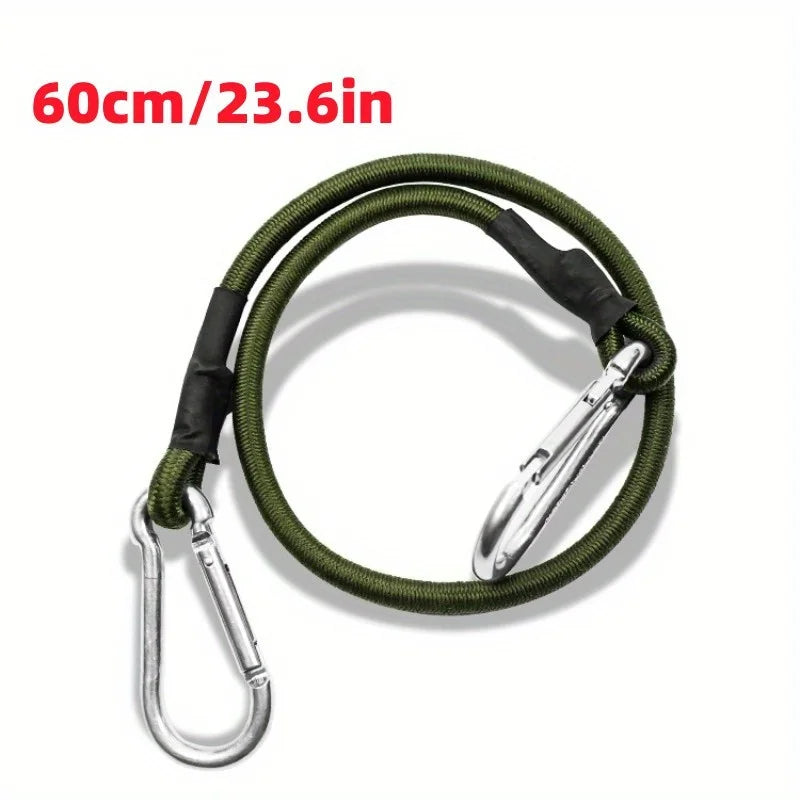 Heavy Duty Bungee Cord Elastic Tie Strap String Carabiner Hooks Kayak Cycling Luggage Packing Ropes Camping Accessories