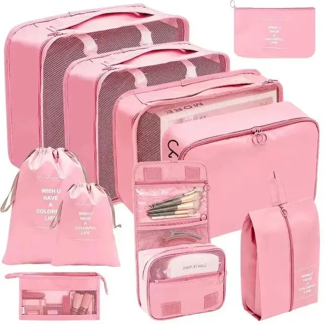 7/8/9/10/11 Pcs Set Travel Organizer Storage Bags Suitcase Packing Cubes Set Cases Portable Luggage Clothes Shoe Tidy Pouch