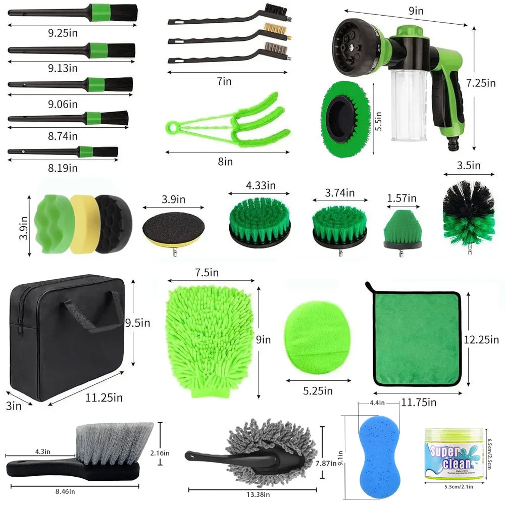 Detailing Brush Set Power Scrubber Drill Brushes Car Polish Pads Car Cleaning Brush For Car Air Vents Rim Dirt Dust Clean Tools
