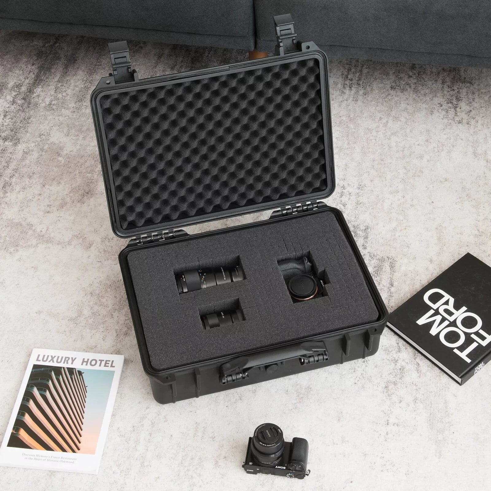 Waterproof Hard Carry Tool Box Shockproof Safety Instrument Toolbox Garage Organizer Pelican Style Case For Equipment Storage
