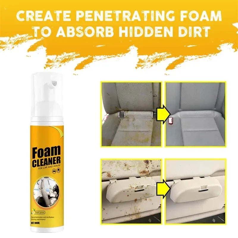 KMIND Car Interior Foam Cleaner 60ml/150ml Multi-Purpose All-in-One Cleaner for Leather Seats, Upholstery, Dashboard & Carpet