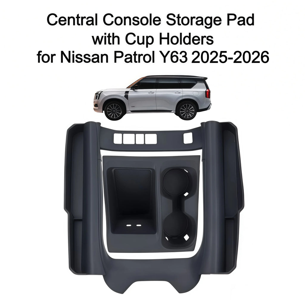 Center Console SIlicone Storage Box with Cup Holde for Nissan Patrol Y63 Interior Accessories, Shift Gear Cover for Y63