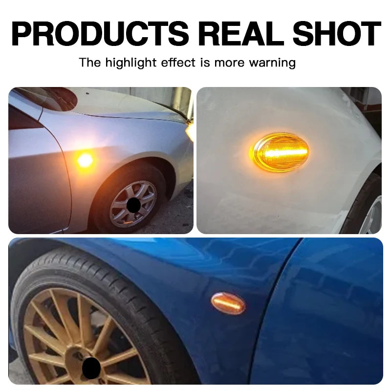 2PCS Clear Lens LED Side Marker Turn Signal Lights Canbus For Subaru Liberty 00-03 Forester 00-07 11-13 Impreza WRX STI 02-07